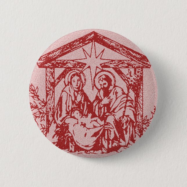 Rote Geburt Christi Button (Vorderseite)