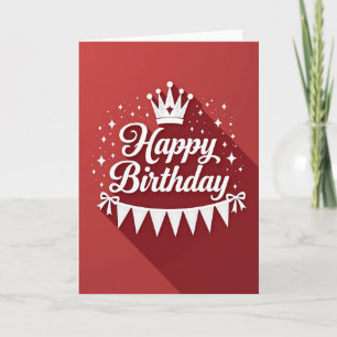 Rote Geburtstagskarte mit Skript Karte