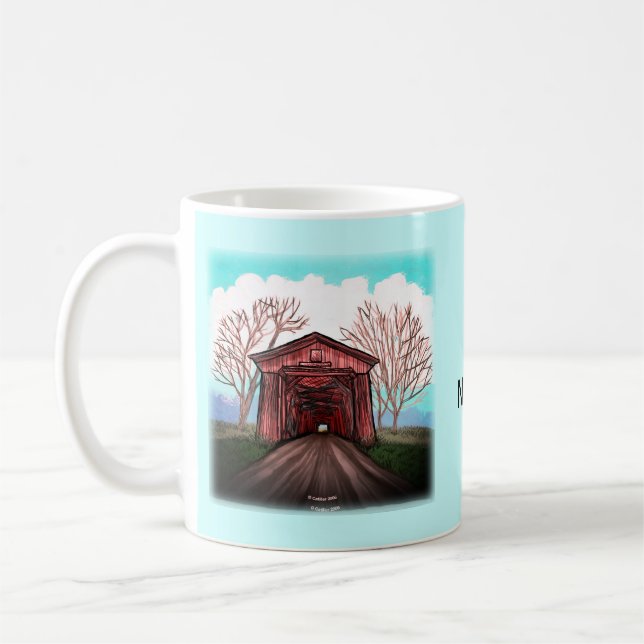 Rote Gedeckte Brücke Kaffeetasse (Links)