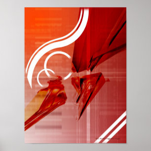 Rote Gegenstände mit weißen Linien Poster
