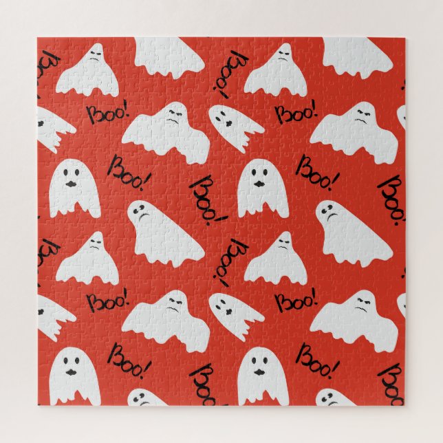 Rote Geister: Halloween Vintages Muster Puzzle (Vertikal)