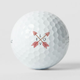 Rote gekreuzte Pfeile 'LOVE' Klassisch Elegant Rom Golfball