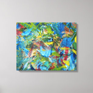 rote, gelbe, blaue, grüne, ummantelte Canvas Leinwanddruck