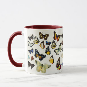 ROTE GELBE BLAUE WHITE BUTTERFLIES Schönheit Natur Tasse