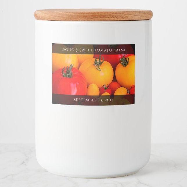 Rote Gelbe Tomaten Küche Gemüse Lebensmitteletikett (Vorderseite)