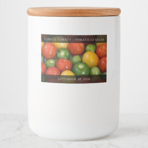 Rote Gelbe Tomaten/Paradeiser und grüne Tomatillos Lebensmitteletikett