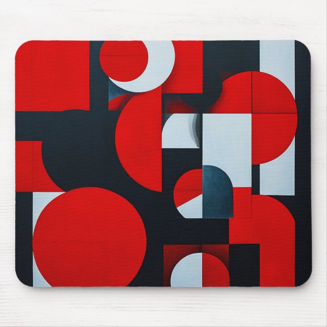 Rote geometrische Formen Mousepad (Vorne)