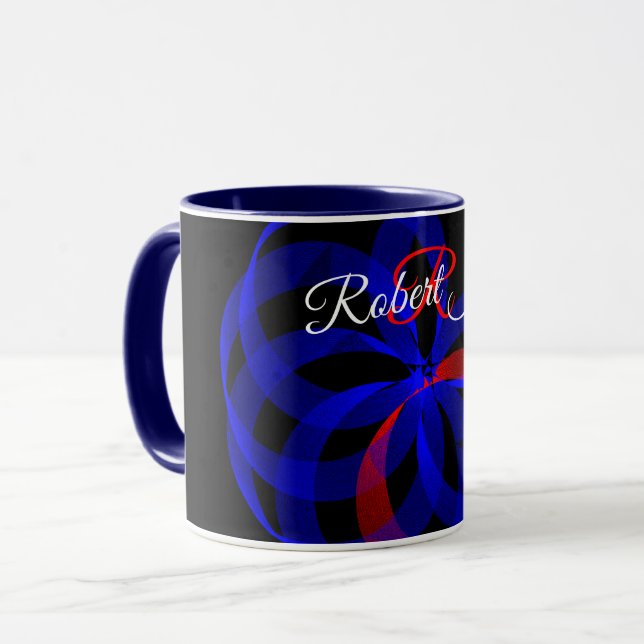 Rote geometrische Kaffeetasse mit drehendem Akzent (Vorderseite Links)