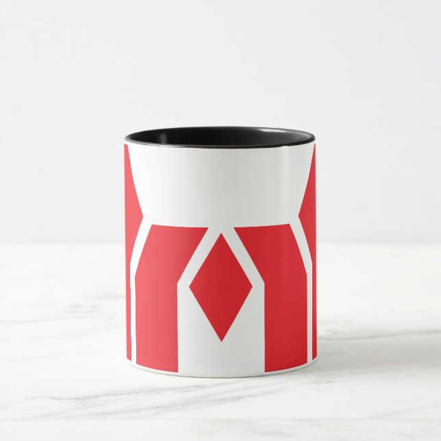 Rote geometrische Krone Buchstabe M Tasse (Zentrum)