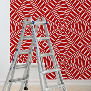 Rote geometrische Spiralzirkel mit Schalen und Kle Tapete