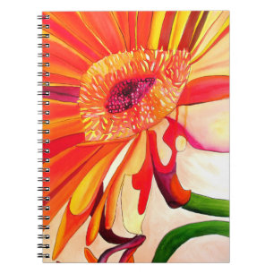 Rote Gerbera Blume Aquarellmalerei Notizblock