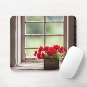 Rote Gerbera-Daisy in einer Box Mousepad