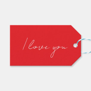 Rote Geschenkanhänger mit "Ich liebe dich"