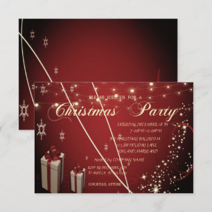 Rote Geschenke, Bow, Confetti Company Weihnachten  Einladung