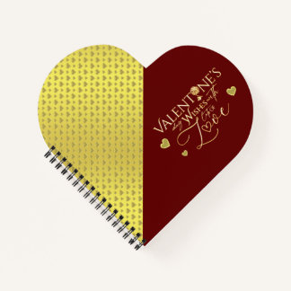 Rote Geschenke zum Valentinstag Notizbuch