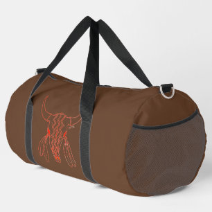Rote Ghost Dance Büffel Linie braune Reisetasche Duffle Bag