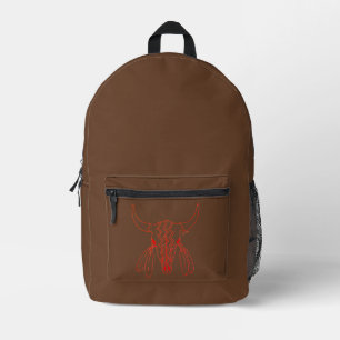 Rote Ghost Dance Büffel Linie brauner Rucksack