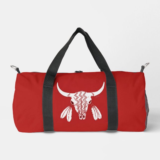 Rote Ghost Dance Büffel sm-Tasche Duffle Bag (Vorderseite)