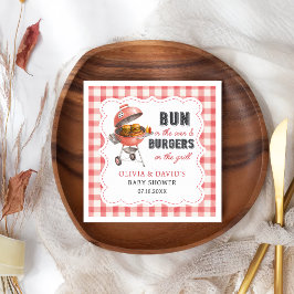 Rote Gingham-Burger-BBQ-Baby-Shower-Servietten Serviette