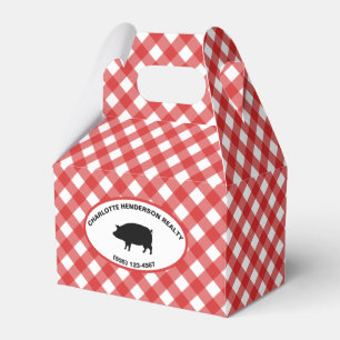 Rote Gingham-Karo-Sommer-Grillparty Geschenkschachtel