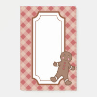 Rote Gingham-Lebkuchen-Post-it-Notizen