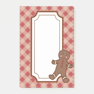 Rote Gingham-Lebkuchen-Post-it-Notizen Post-it Klebezettel