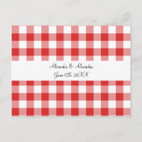 Rote Gingham-Muster-Gastgeschenke Hochzeiten