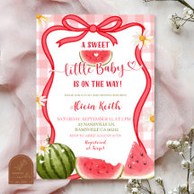 Rote Gingham-Wassermelone-Bogen-Sommer-Baby-Party-