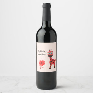 Rote Giraffe Weinetikett