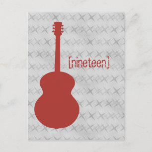 Rote Gitarre Grunge Postkarte