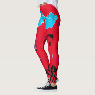 Rote Gleitschirmfliegen-Elf-Leggings Leggings