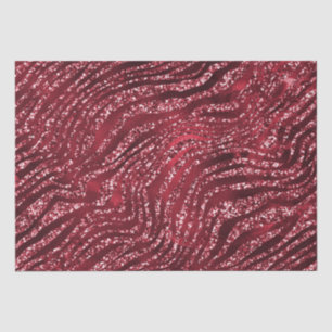 Rote Glitter-Glam-Tigerstreifen-Muster Seidenpapier