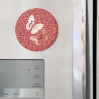 Rote Glitter Rosa Liebe Freude Schmetterlinge