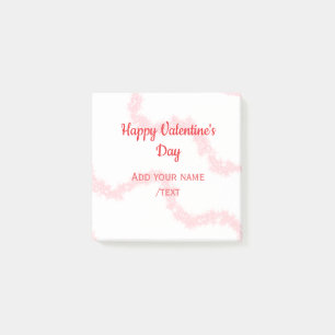 Rote Glitterlinien frohen Valentinstag Spirale Nam Post-it Klebezettel