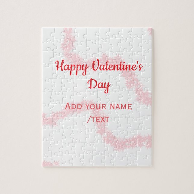 Rote Glitterlinien frohen Valentinstag Spirale Nam Puzzle (Vertikal)