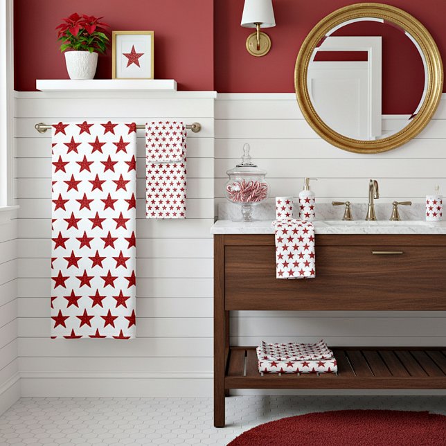 Rote Glitzer Badhandtuch Set (Von Creator hochgeladen)