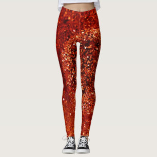 Rote Glitzer-Leggings Leggings