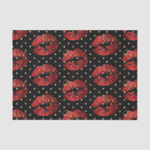 Rote Glitzer-Lippen Seidenpapier