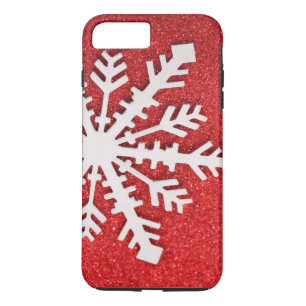 Rote Glitzer-WeihnachtsGlitzern-kaum Schneeflocke Case-Mate iPhone Hülle