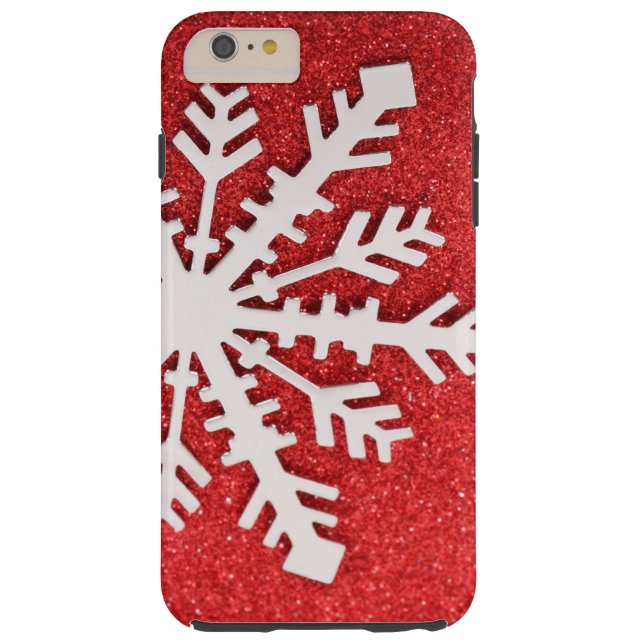 Rote Glitzer-WeihnachtsGlitzern-kaum Schneeflocke Case-Mate iPhone Hülle (Rückseite)