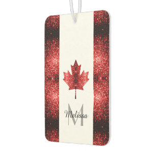Rote Glitzern in Kanada Monogram Autolufterfrischer