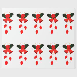 Rote Glocken und Holly Wrapping Paper Geschenkpapier