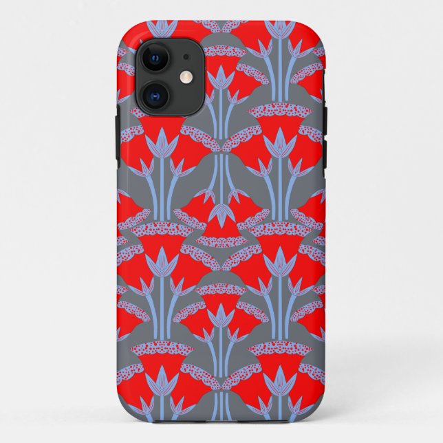 Rote Glockenblume iPhone 11 Hülle | One Owl Artist (Rückseite)