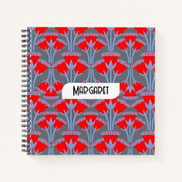 Rote Glockenblume Name Personalisiertes Süßes Noti Notizbuch