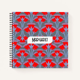 Rote Glockenblume Name Personalisiertes Süßes Noti Notizbuch