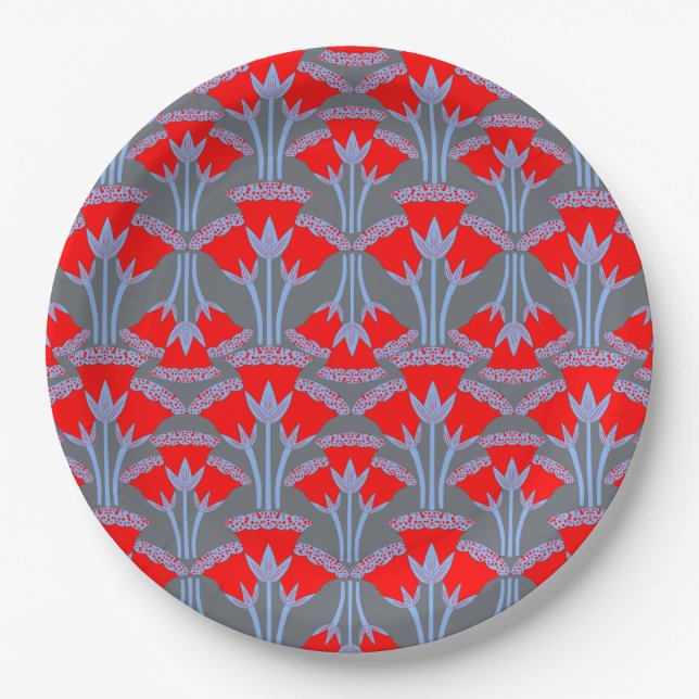 Rote Glockenblume  Pappteller (Vorderseite)