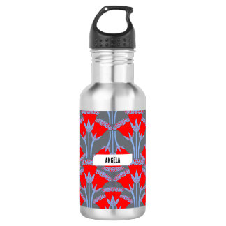 Rote Glockenblume Personalisierte Wasserflasche