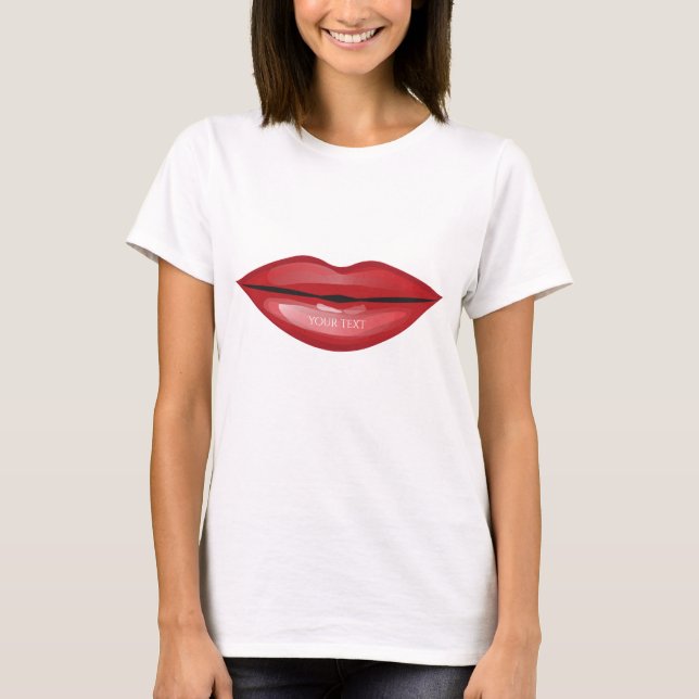 Rote Glossen Lippen Kiss Chic Modern Glam Beauty T-Shirt (Vorderseite)