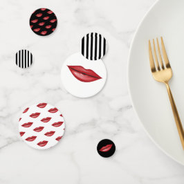 Rote Glossen Lippen Lipstick Kiss Beauty Party Konfetti