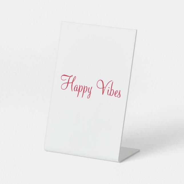 Rote glückliche Villen Urlaub einfache minimale Ka Sockelschild (Vorderseite)